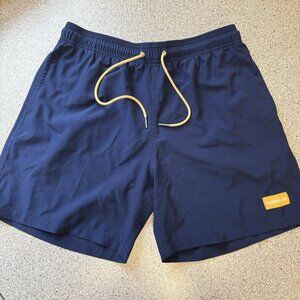 Bamboo Ave Performance Shorts Mens Large L Navy Blue Unlined Stretch Blend